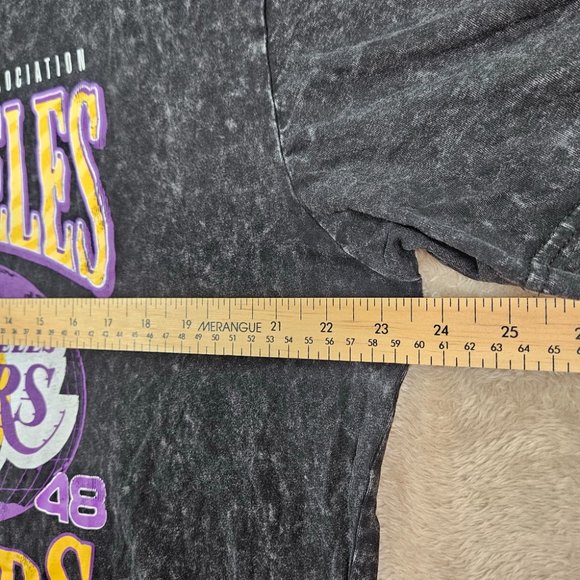 NBA Los Angeles Lakers Western Conference Acid Wash T-Shirt Men's Size XL Gray - Picture 6 of 10
